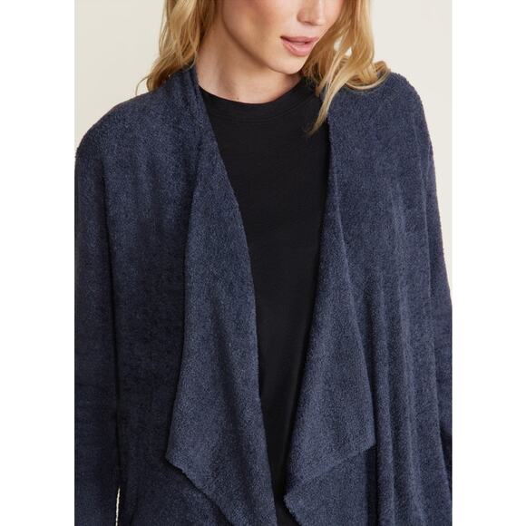 Barefoot Dreams Cozychic Lite Calypso Wrap Dark Gray Open Cardigan Size L XL - Picture 3 of 8